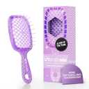 FHI Heat UNbrush Mini Detangler Brush for Pain-Free Brushing on All Wet or Dry Hair Types  Durable Duoflex Anti-Static Bristles, Lightweight Handle, Vented Mini Hair Brush (Amethyst Lavender)