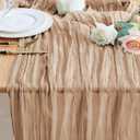 Wokceer Cheesecloth Table Runner Nude Brown 10FT Boho Gauze Cheese Cloth Table Runner for Party Long Rustic Sheer Table Runners for Baby Bridal Shower Wedding Easter Table Decor