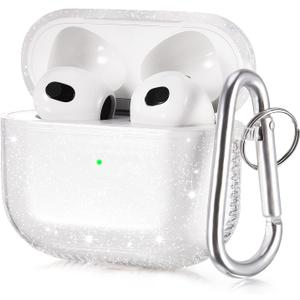 2 x KOREDA Compatible with AirPods 3 2021 3rd Generation Case Cover, Soft Clear TPU Transparent Protective Case with Keychain for AirPod 3, Not Compatible with AirPods Pro 3 2025 and AirPods 4 2024