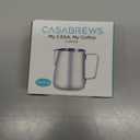 CASABREWS CASMP350 Milk Frothing Pitcher, Stainless Steel Steaming Pitcher with Sharp Spout, 350ml (12oz) Milk Frother Cup for Cappuccino or Latte Art, Espresso Machine Accessories for Barista