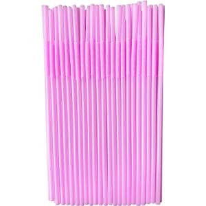 2 x YAOSHENG 200pcs Pink Straw 10.23" x 0.23"Solid Colors Flexible Drinking Straws, Plastic Disposable Bendy Straws (Pink)