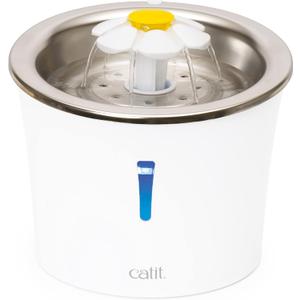 Catit LED Flower Fountain with Triple Action Filter, Cat Drinking Water Fountain, 3 L