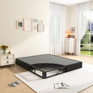 MAF Cal King Size King Box Spring, 7 Inch High Profile Box Spring Cal King 3500 lbs Black Heavy Duty Metal Mattress Foundation with Easy Clean Fabric Cover, Easy Assembly, California King