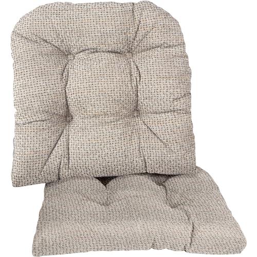 Klear Vu Gripper Overstuffed Universal Non-Slip Dining Chair Cushions for Kitchen Decor or Office Use, U-Shaped Skid-Proof Seat Pad, 15x15 Inches, 2 Count (Pack of 4 ), Waffle Graystone Klear Vu Gripper Overstuffed Universal Non-Slip Dining Chair Cushions for Kitchen Decor or Office Use, U-Shaped Skid-Proof Seat Pad, 15x15 Inches, 2 Count (Pack of 4 ), Waffle Graystone
