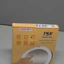 Flexible 15X Magnifying Suction Mirror - Dimmable LED Vanity Mirror, Power Suction Cup, Portable for Home Bathroom - Ideal for Detailed Makeup Eyeshadow Eyeliner (Large)