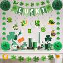 2 x St. Patrick's Day Decorations Kit with Lucky Banner, Hanging Swirls, Glitter Shamrock Garlands, Paper Pompoms for St. Patrick's Day Decor, Irish Themed Party Favor, Home, Office