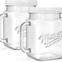 2 Pack Large Mason Jars, 74 oz Wide Mouth Glass Jar with Lid for Fridge, Glass Canisters DIY Favor Decor, Food Container for Sugar, Cookie, Flour, Pickle