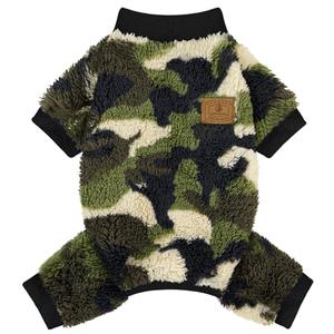XPUDAC Dog Sweater, Dog Winter Clothes for Small Medium Dogs Girl Boy Fleece Doggy Pajamas for Winter Christmas, Camouflage, Small