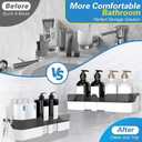 2-Pack Shower Caddy, Separable Shower Organizer with Soap Dish and Hooks, No Drilling Double Layer Shower Shelf, Used for Bathroom and Kitchen (Black)