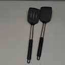 Pack of 2 Silicone Solid Turner, Non Stick Slotted Kitchen Spatulas, High Heat Resistant BPA Free Cooking Utensils, Ideal Cookware for Fish, Eggs, Pancakes(Black)