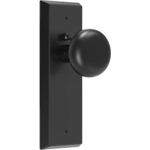 Matte Black Privacy Door Knob with Lock - Bedroom & Bathroom Door Handle Set, Antique Brass Finish Vintage Design, Solid Metal Interior Door Locking Knob
