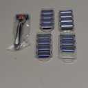 Amazon Basics 5-Blade MotionSphere Men's Razor with Dual Lubrication and Precision Trimmer, 17 Piece Set, 1 Handle & 16 Cartridges, Black