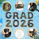 Unittype Graduation Pool Party Decorations Grad 2026 Pool Floats Gold Glitter Inflatable Floating Letter Number PVC 20x15 Inch for Congrats Class of 2026 Photo Prop Decor
