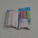 Jacent Flexible Disposable Drinking Straws, Bendable Plastic Neon Straws: 125 Count per Pack, Fun Bendy Kids Straws, Great For Summer Drinks, Crafts, Parties, And More, Items 4U! 125 Flex Straws, Stripe, Assorted Colors