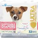 Paw Inspired 32ct Disposable Dog Diapers | Female Dog Diapers Ultra Protection | Diapers for Dogs in Heat, Excitable Urination, or Incontinence (Small)