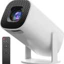 Mini projector, Portable Home Projector with Adjustable Stand, 4K HD Home Projector for Bedroom, Wall, Auto Small Home Projector for Phone, TV Stick, Laptop (Black)