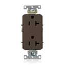 Leviton 20-Amp, 125-Volt, Decora Plus Duplex Receptacle, Straight Blade, Commercial Grade, Self Grounding, 16342, Brown