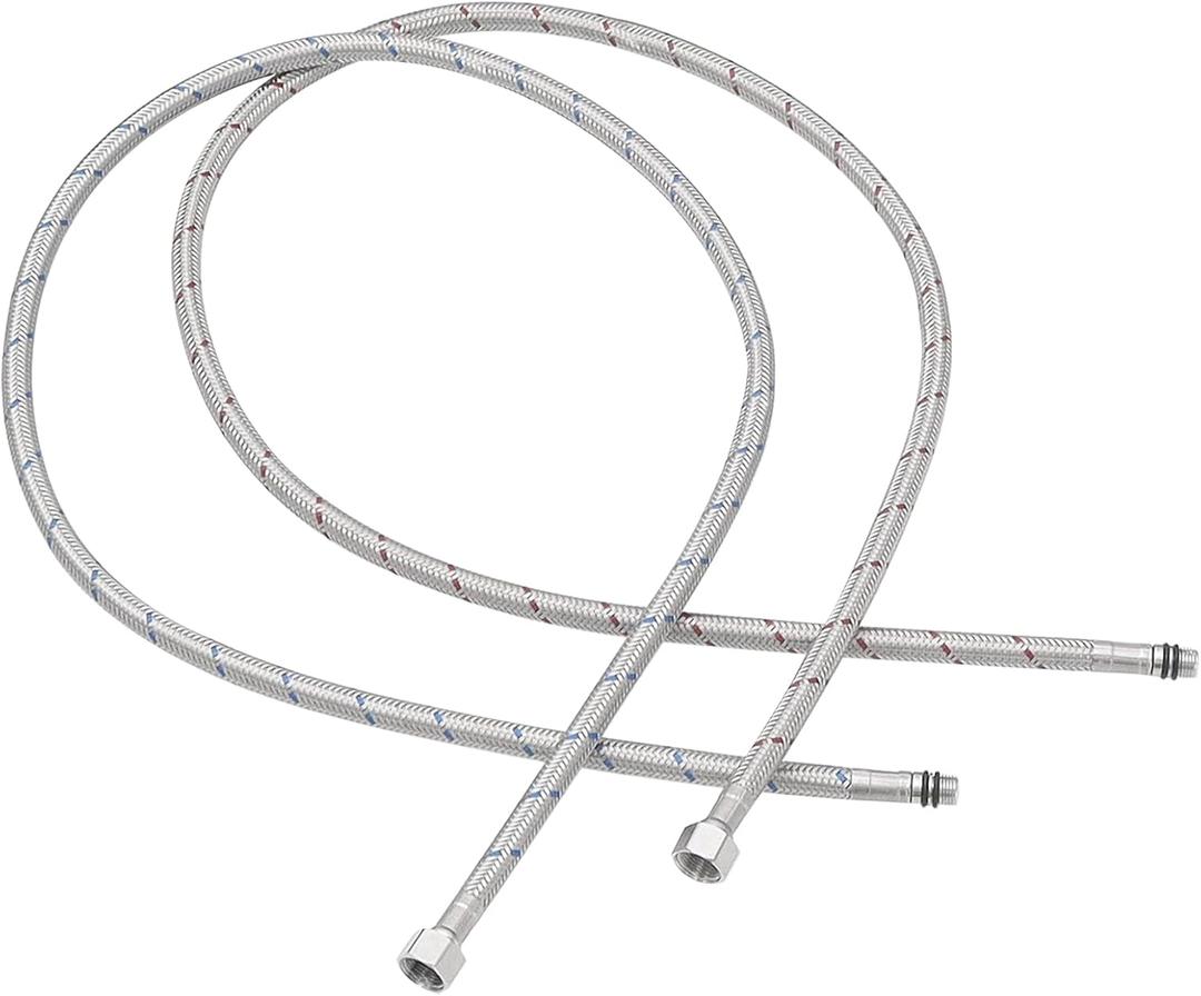 40" Length Faucet Supply Lines 3/8" Comp x M10 Male Connector Line Braided Stainless Steel Nylon Sink Hose Extension for Bathroom Kitchen Faucet 2Pcs (1 Pair)