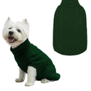 Mihachi Turtleneck Dog Sweater - Winter Coat Apparel Classic Cable Knit Clothes with Leash Hole for Cold Weather, Ideal Gift for Pet in New Year Army Green, Size XXL