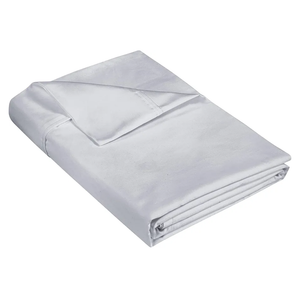 400 Thread Count 100% American Grown Cotton Silver Flat Sheet Only - Cooling Sheets - Luxury Sateen Weave - Full Size Flat Sheet Sold Separately - Super Soft Cotton Top Sheets (Full, Spanish Silver)