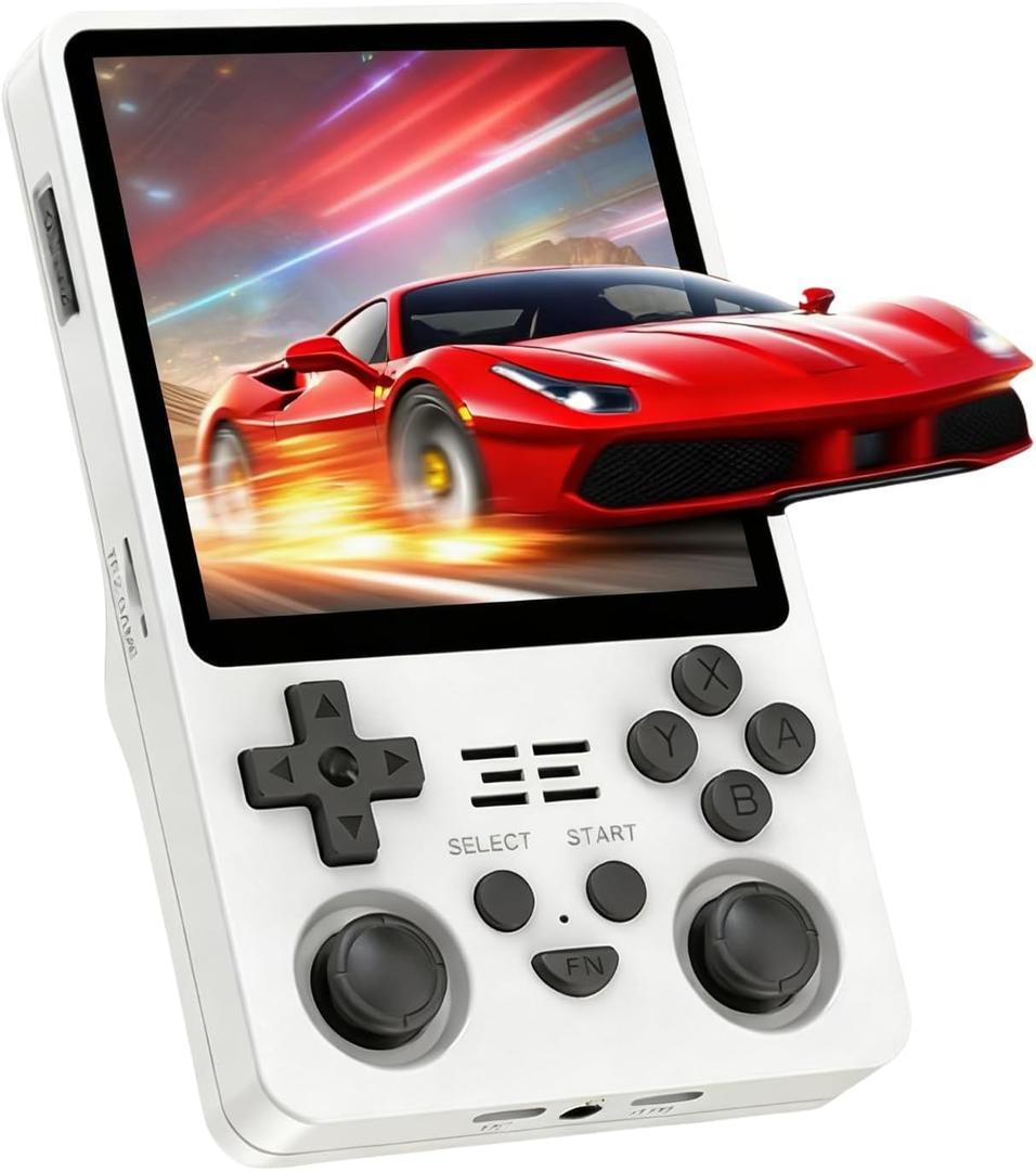 RGB20SX Retro Handheld Game Console Portable Retro Video Console with 4.0 Inch IPS 720*720 HD Screen 5000mAh Battery Retro Portable Gaming Console (White)