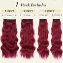 NOTICEME Clip in Hair Extensions Red Synthetic Hair Extensions Long Wavy 4PCS Thick Hairpieces 22 Inch for Women (Red)