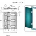 2 Pack Door Butt Hinges Cabinet Hinges with Flat Head Screws,Adjustable Hole Spacing Range 3/5inch,3.35inch x 2.48inch,Silver