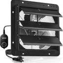 VEVOR 14'' Exhaust Fan, Wall Mounted Attic Fan with Variable Speed controller, 1400 CFM, Automatic Shutter, Ventilation and Cooling, Black