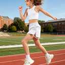 Girls Athletic Skirts Elastic Waist Active Skorts with Built-in Shorts Kids Ruched Tennis Skirts White 5-6 Years (White)