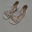 DREAM PAIRS Girls Sandals Ankle Strap T-Strap Low Heel Pearl Bow Flower Pump Dress Wedding Party Shoes for Little Kid/Big Kid (Ivory)