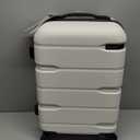 Coolife Luggage Expandable(only 28") Suitcase PC+ABS Spinner Built-In TSA lock 20in 24in 28in Carry on (white, S(20in_carry on))