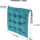 4Pack Chair Cushions for Dining Chairs 15.7"X15.7" Corduroy Chair Pads with Ties Indoor Non-Slip Square Seat Cushion for Kitchen Office Chairs Computer Desk Seat Pad, Dark Green