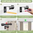 5/8 Diameter Curtain Rods 30-90 Inch, for 30-84 Inch Windows, Adjustable Splicing Black Curtain Rods for Windows with Brackets, Window Rod Long Small Curtains Rod, 2 Pack