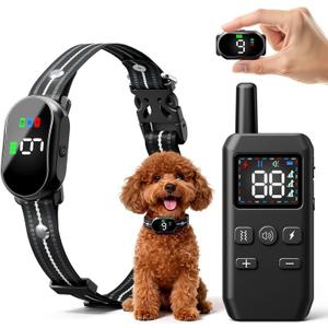 Small Shock Collar for Small Dogs(5-30Lbs), Dog Training Collar with Remote for Small & Medium Dogs, 3 Channels, Waterproof, Rechargeable, Collar with Beep, Vibration, Safe Shock,1300ft