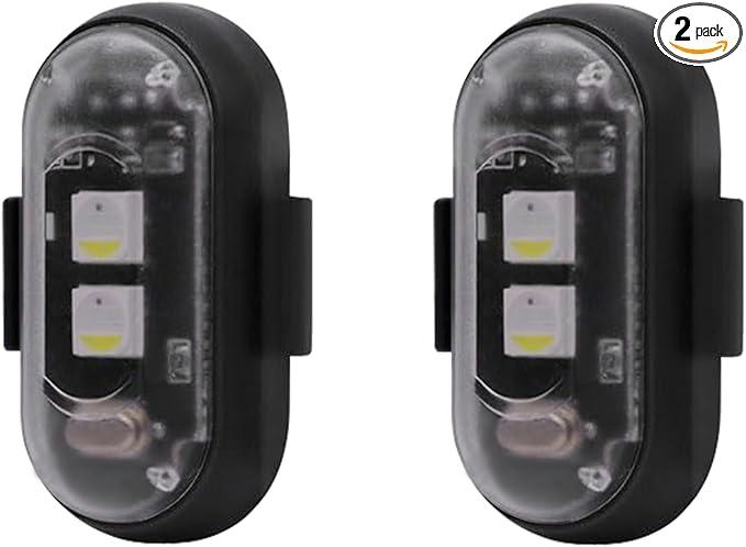 4PCS Wireless LED Strobe Lights with Remote Control, 8 Colors USB Charing Waterproof Anti-Collision Led Emergency Warning Lights for Car Motorcycle Drone Aircraft Bike, Black