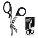 Madison Supply Medical Scissors, EMT and Trauma Shears - 7.5 Inch Premium Quality Stainless Steel Bandage Scissors - Fluoride-Coated with Non-Stick Blades - 2 Pack (Black/Stainless)