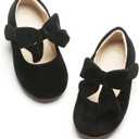 Kiderence Little Toddler Girls Dress Shoes Ballerina Ballet Flats Kids Black Mary Janes, 8T