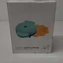 Waffle Maker 7 Inch Waffle Iron, Nonstick Easy to Clean, 700W Quick Heat-up, 5 Slides Heart Shape, Blue Azure