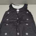 Womens Summer Causal Loose Sleeveless Crew Neck Drawstring Waist Mini Short Dress with Pockets, L