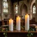 3 x Flameless LED Candles, Flickering Larger Candles with Remote Control & Timer, Battery Operated Waterproof Pillar Candles,3pc for Valentine's Day,Indoor Outdoor Lanterns,Church,Wedding,Patio Porch