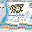 Purina Fancy Feast Wet Cat Food Variety Pack, Creamy Delights Poultry & Seafood Collection - (Pack of 24) 3 oz. Cans (Best Before: SEP/2027)