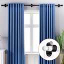 MUAKIOY Black Curtain Rod Hooks, No Drilling Self Adhesive Curtain Brackets, Adjustable Stick on Wall Curtains Pole Hangers for Bathroom, Bedroom, Livingroom, Kitchen (12 Pack)