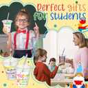 210 Pcs Back to School Stationery Gifts Welcome to School Gift Card First Day of School Stamp Pencil Sharpener Eraser Sticker Cup with Lid for School Classroom Party Exchange Gift Supplies