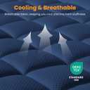 MATBEBY Queen Size Mattress Pad - Cooling Breathable Mattress Topper, Quilted Fitted Mattress Protector, Pillow Top Mattress Cover with 8-21" Deep Pocket, Machine Washable, Navy Blue, 60x80 Inches