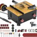 Mini Table Saw for Crafts[Dual 795 Motors & Switches] Max 200W/12,000RPM/26mm Adjustable Height Table Saw with Accessories.Gift for Men and Women's Creating Handmade Gifts,Exploring Hobbies,Models (Champagne Gold)