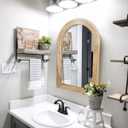 LOSOUR Arched Mirror, Farmhouse Decor Solid Wood Frame Wall Mirror, Bathroom Mirrors, Large Vintage Mirror for Bathroom, Living Room,Bedroom, Entryway, Hallway,Foyer (Brown, 20inch*30inch)