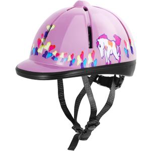 Adjustable Horse Riding Kids Helmet Equestrian for 2 to 6 Years Old, S Size and Head Size 48 to 54cm (Pink)