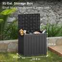 EAST OAK Outdoor Storage Box | 31 Gallon Deck Box Indoor and Outdoor Use | Waterproof Resin Storage Bin with Latch for Patio Cushions, Gardening Tools | UV Resistant | Deep Grey