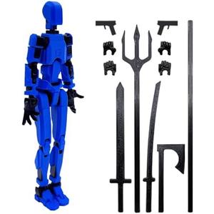 (Assembly Completed) T13 Action Figure Set, 3D Printed Toys Robo 13 Action Figure,Dummy 13 Titan 13 Action Figure (Blue)
