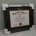 GMFrames 11x14 Diploma Degree Frame with Mat or Display 15x18 Certificates without Mat,Solid Wood,Black Finish with Intricate Black Rope Detail,UV Protection Acrylic